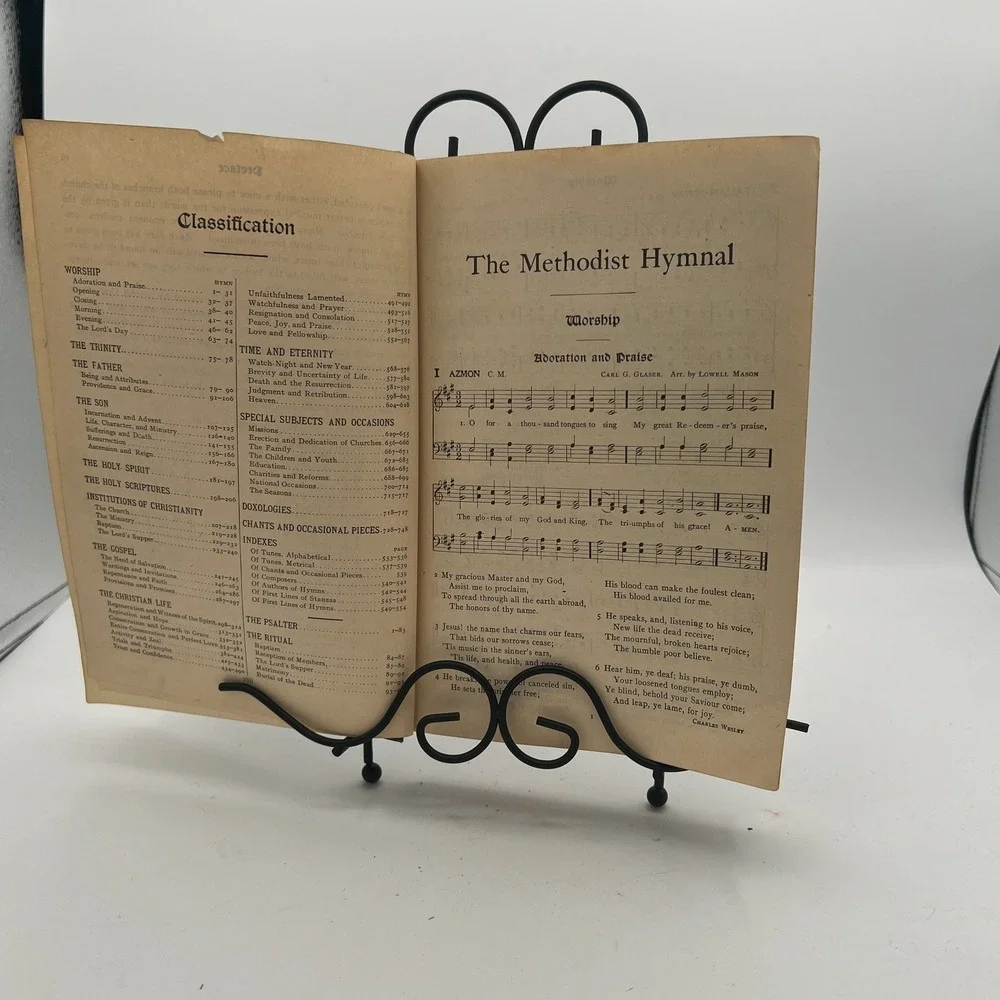 Methodist Hymnal Joint Church Edition‎ Organist Inscribed Antique 1905 Intact